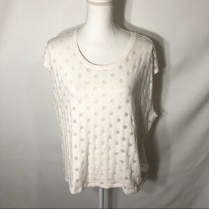 Gap Oversized White Polka Dot Top Medium NWT Shirt Blouse
